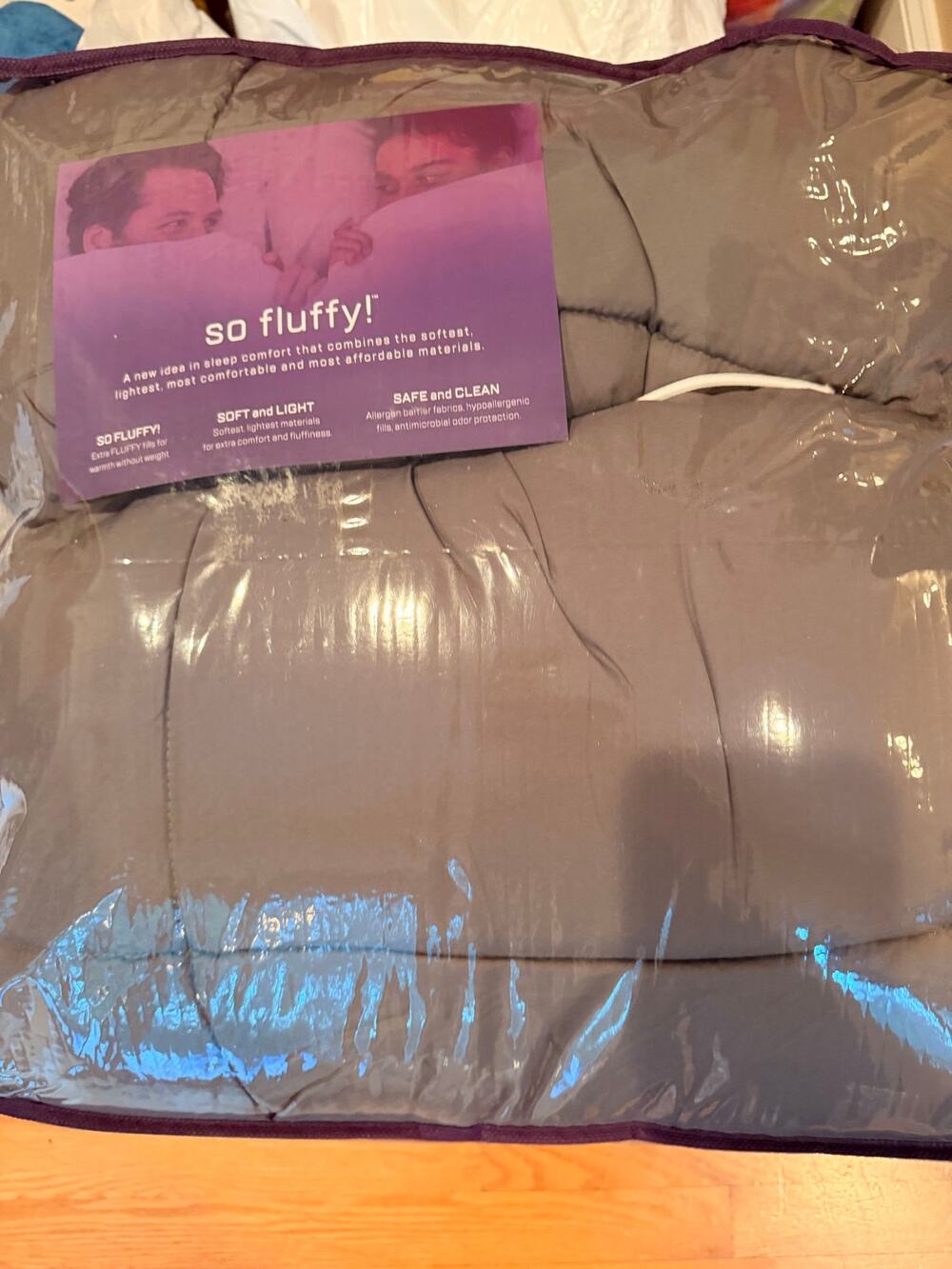 So Fluffy! Gray Comforter – Soft & Lightweight Hypoallergenic Bedding